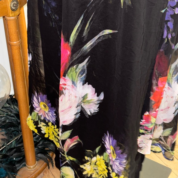 KATE & MALLORY Black Floral Sleeveless Maxi Dress L - Picture 7 of 9